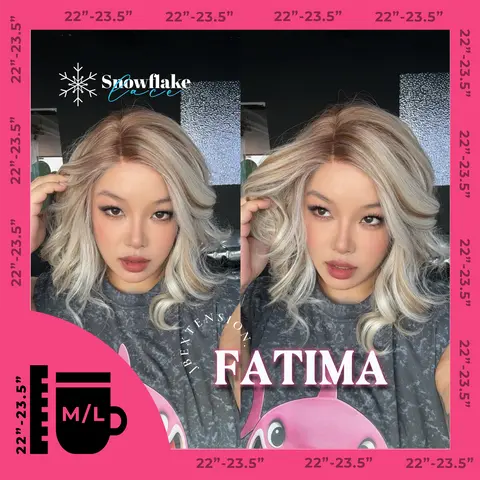 JBEXTENSION 12 Inches Blonde Curly Pre-Cut Side Part Snowflake Lace Frontlace Glueless Wig FATIMA SNOWFLAKE【BENDY EAR TABS】- M/L