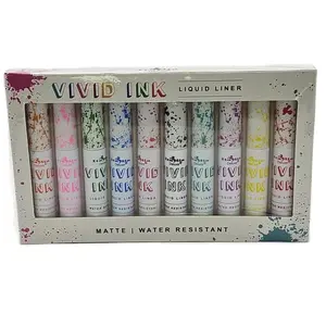 Vivid Ink Liquid Liner - 10 Vibrant Waterproof Colors Matte & Water Resistant Lipliner Set for Everyday Makeup