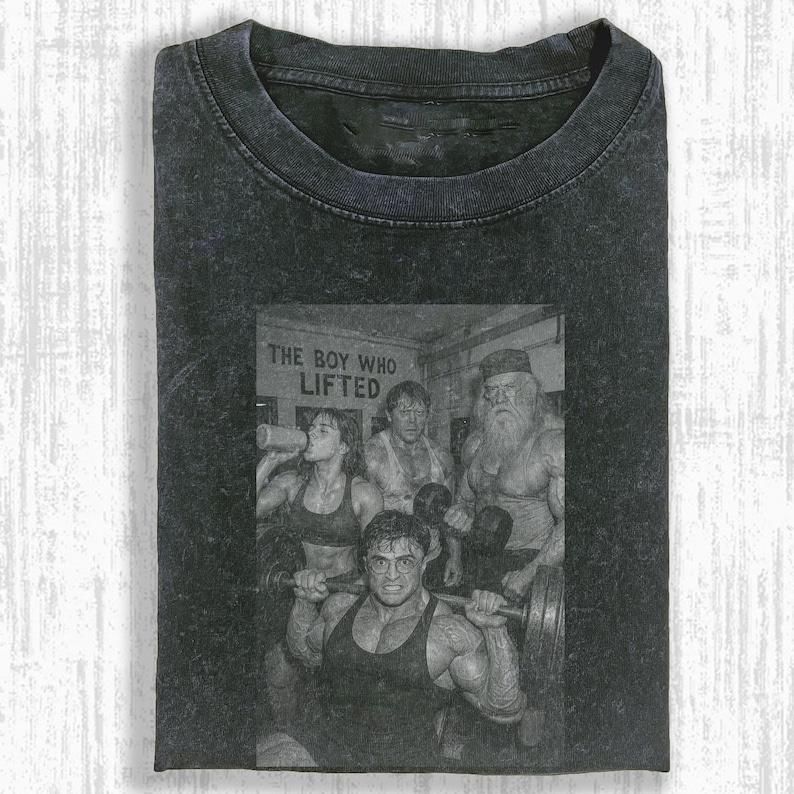 Harry Comfort Colors shirt, gym squad boy who lifted black & white meme, iron paradise moment, washed black graphic tee, lifting humor