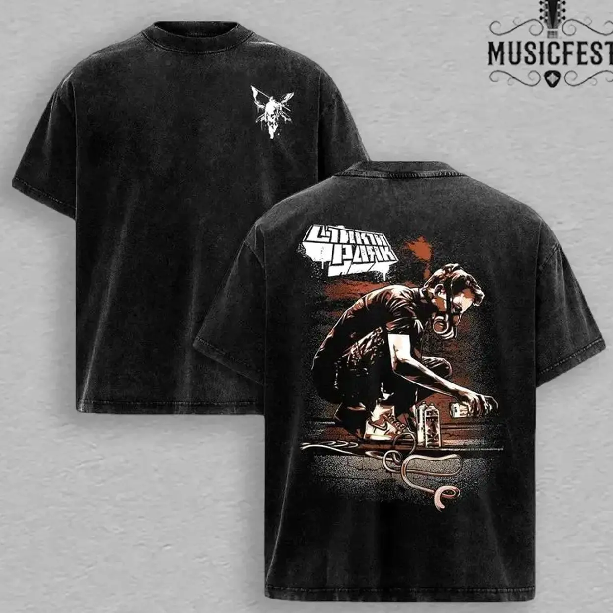 Chester Bennington Legacy Tee – Vintage Acid Wash Heavy Cotton Oversize Unisex Rock Band T-Shirt, Retro Y2K Nu Metal Streetwear Top, Linkin'n Parks Music Merch for Fans, 2000s Tour Collector Merch. HEY
