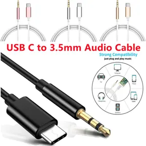 USB C to 3.5mm Audio Aux Jack Cable, Aux Cord for iPhone 15, Type C to 3.5mm Headphone Car Stereo Cord Compatible with iPhone 16 Plus /15 Pro Max, Samsung Galaxy S23 S22 Note 20, Pixel 5 XL