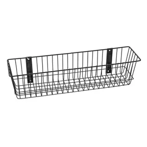 Rack Em Racks 9083-B Universal Wire Basket, Black - 24 x 6 x 6 in.