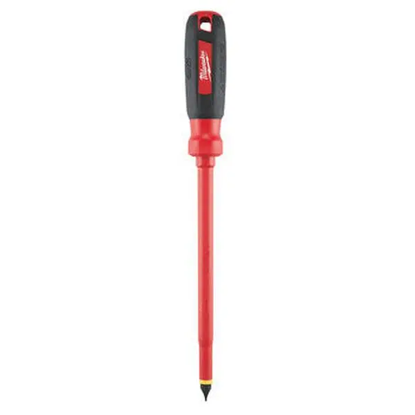 Milwaukee 48-22-2224 Insulated Slotted Screwdriver - Single Tool, 3/8 in Size, Nonconductive Coating, Secure Grip Handle, Safe for Live Circuits