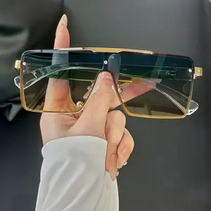 Fashionable Oversized Frameless Metal Glasses for Men and Women, Suitable for Parties, Holidays, Driving, and Pho Props-49EW