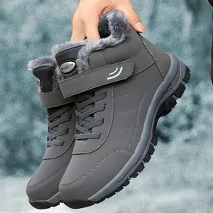 Women's Waterproof Snow Boots - Slip-On Winter Boots with Fur Lining Anti-Slip Sole Easy Buckle Closure Warm Comfortable Outdoor Walking Boots for Cold Weather Lightweight Insulated Snow Footwear Girl Shoe