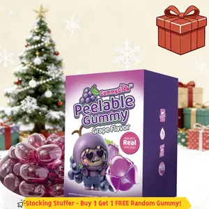 【SpringGlowUp】Gummy Glow Peelable Candy 0.51bl Box Real Fruit Juice, 3 Fruity Flavors,Fun to Peel & Eat! TikTok Viral Candy, 45-55 Pcs Individually Wrapped, Chewy Treat for Parties, Sharing & Gifts