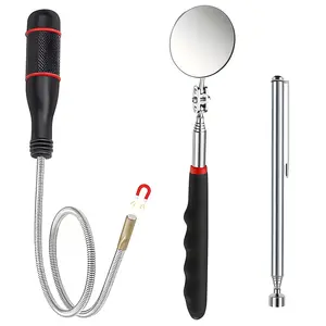 3-Piece Undercarriage Inspection Mirror Set, Extendable Rod, 360° Rotating Glass, Ideal for Car Repair and Maintenance, Automotive Maintenance Tools
