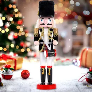 11.8 Christmas Decorations Nutcracker Hanging Ornaments, Wooden Nutcracker Figures, Festive Collectible Nutcracker Gift for Table Desktop Fireplace