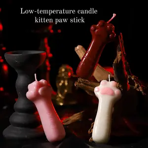 [Wildry]Kitten Paw Drip Candle Handmade Low Temperature  candle Sweet Berry Scented  Unique Date Night & Couple’s Sensory Gift Decor