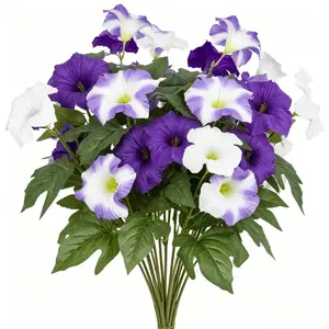 6 Pcs Artificial Flowers for Outdoors, Faux Petunias Spring Summer Decoration, Fake Decorative Flowers Plants UV Resistant Look Real Silk Flowers for Outside Planter Front Door Porch Patio Yard