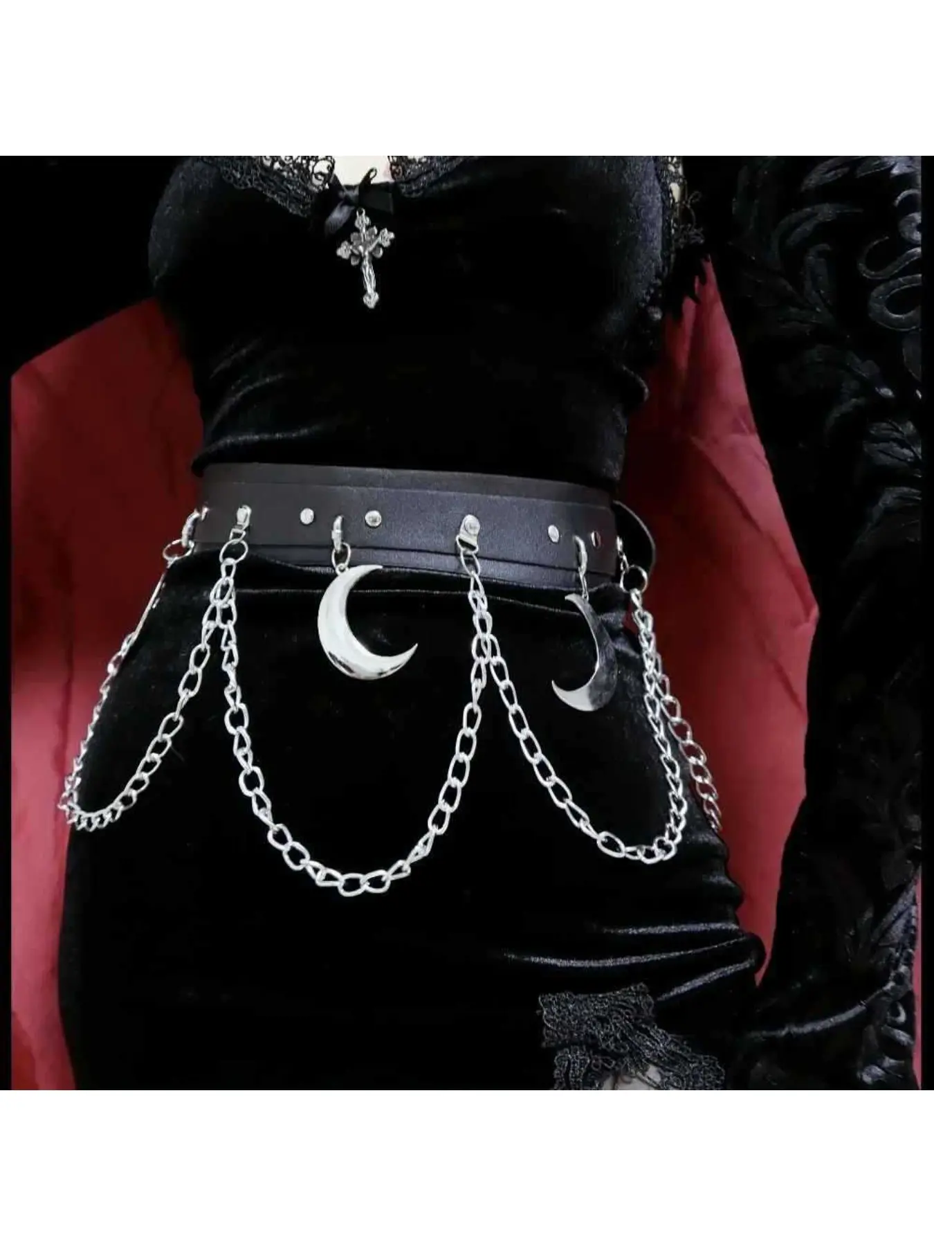 Punk-style hip-hop moon chain waist cincher with dress decoration JK skirt decorative belt fashion women's waist chain Chain belts