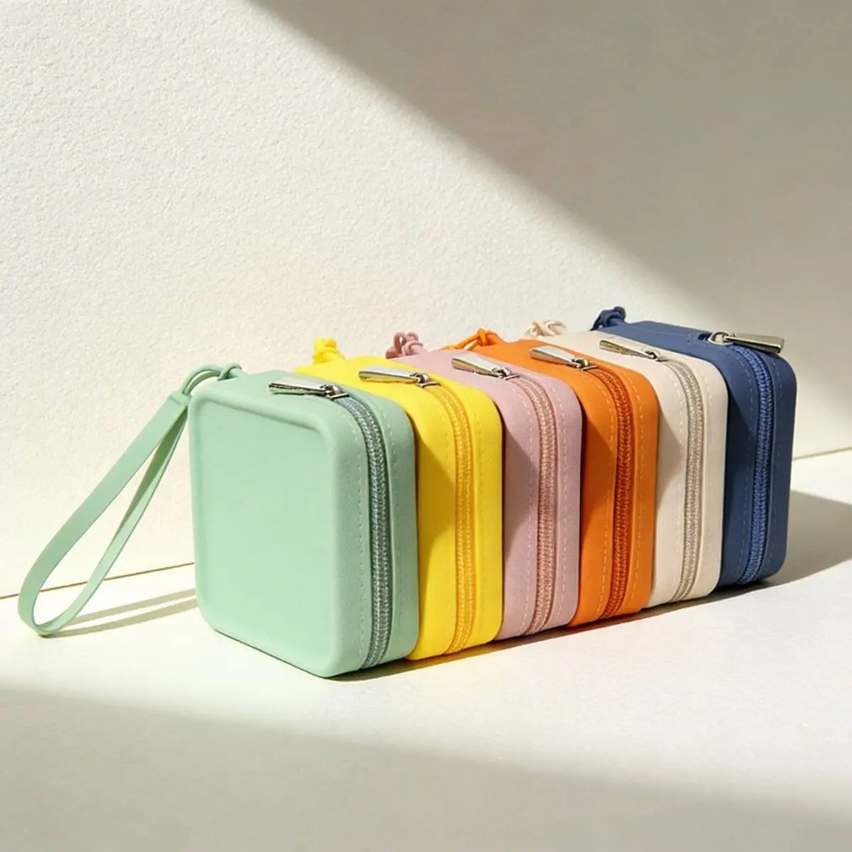 Women's Cute Soft Silicone Square Zipper Pouch - Lightweight Travel Organizer for Makeup Products, Beauty Organization, Cosmetic Storage & Daily Use, Pouch Travel Organizers, Makeup Organization, Casual Travel Organizers