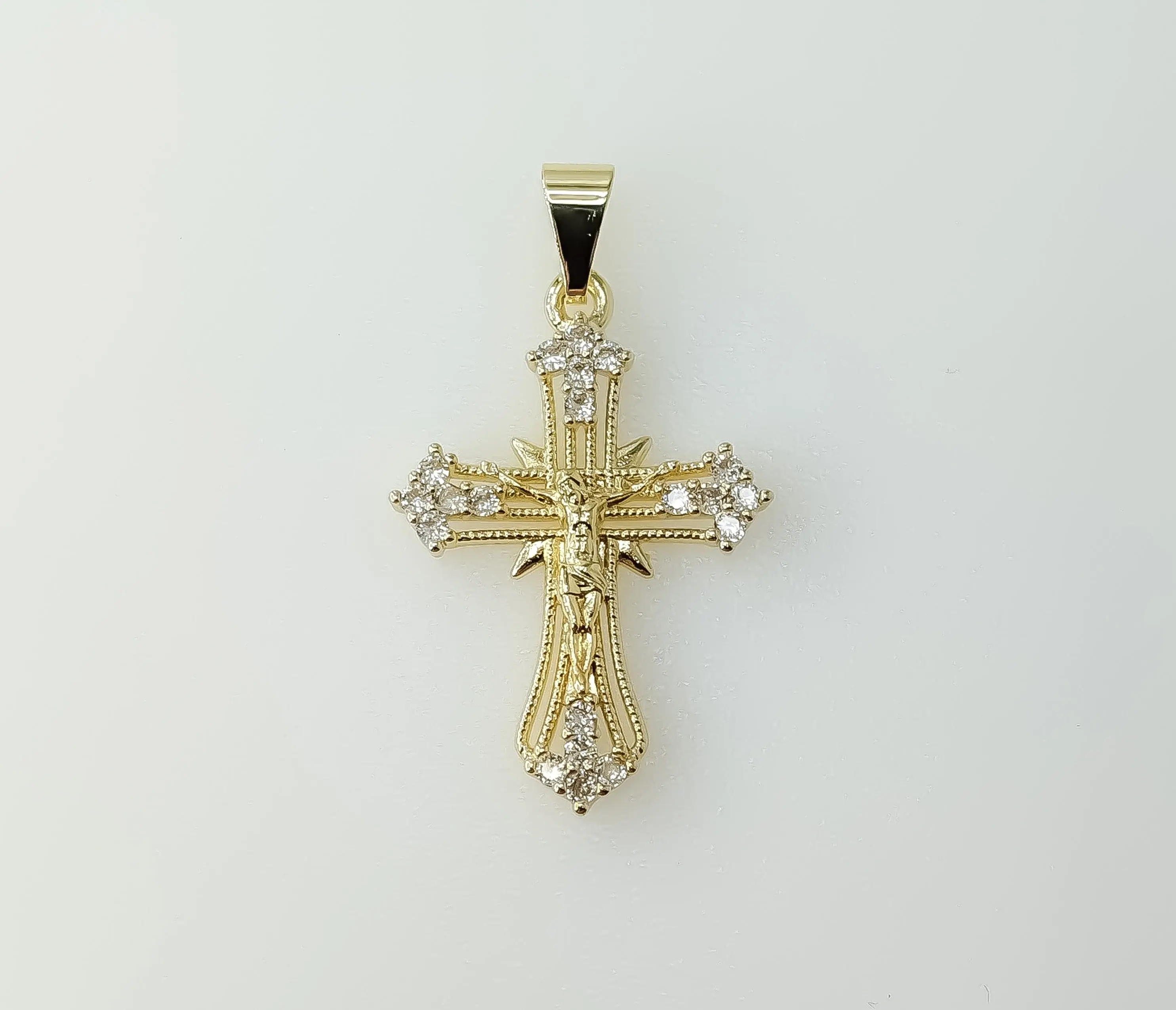 Small Cross Jesus Christ Crucifix Pendant Plated Catholic Jewelry