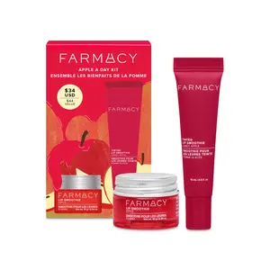 Farmacy Beauty Apple A Day Kit - Exclusive Holiday Duo with Tinted Candy Apple Lip Smoothie & Moisturizing Lip Smoothie for Hydrated Lips