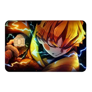 Zenitsu Agatsuma Credit Card Sticker, Demon Slayer Card Skin, Lightning Style Card Cover, Ultra Thin Waterproof Scratch Resistant, Gift for Anime Fans