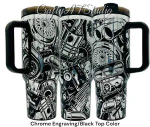 40oz Car Mechanic enthusiast tuner hot rod themed laser engraved tumbler