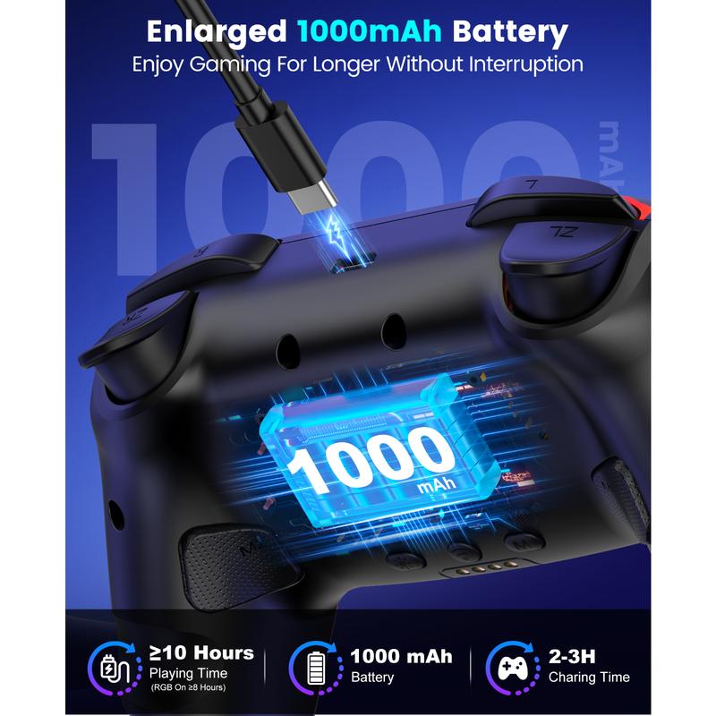 Switch 2 Controller for Nintendo Switch 2/Switch/OLED/Lite Controllers, Wireless Switch Controller with Charging Dock, Switch Pro Controller with Hall Effect, Programmable, Turbo and Vibration, Pumpkin Glow