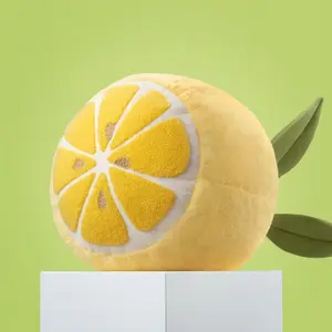 Fruit Shaped Pillows Series Lemon Shaped Throw Pillow, Fun Fruit Themed Decorative Pillow for Couch Bed and Chair, Yellow, 10 x11.5 inches