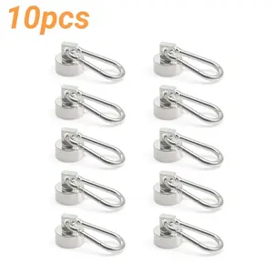 10Pcs/Set Heavy Duty Magnets Hooks with Carabiner,22lbs Strong Magnets Hanging for Refrigerator,Cruise,Cabin,Grill,Wreath,Kitchen,Office,Christmas Party Gifts,Hand Tools Kits