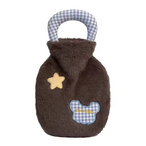 Hot Water Bottle Filling Warm Abdomen & Hands Hand Warmer for Students Cute Plush Heat Therapy Mini Size Safe Eco-Friendly Inner Lining Odorless with Star & Patch Designs