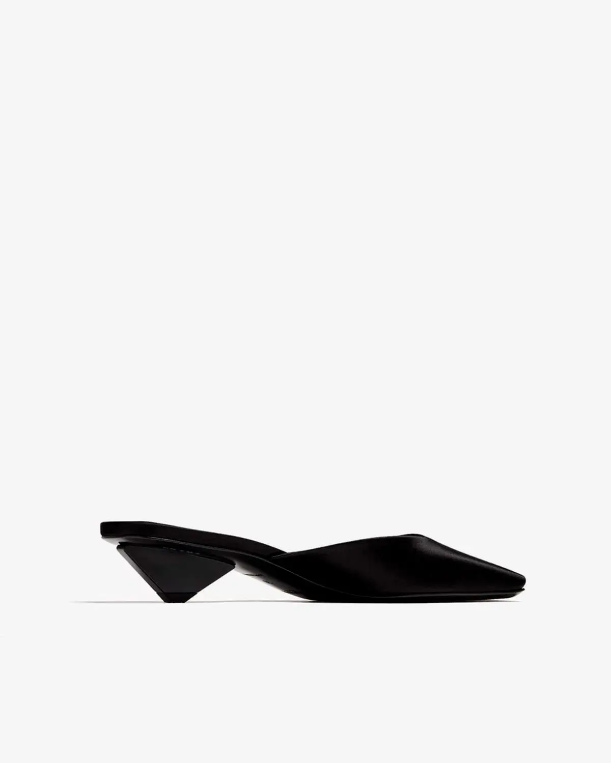 Square-Toe Ballerina Mule Pumps Black