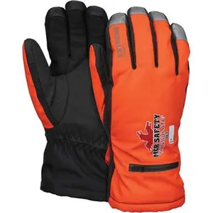 MCR Safety Orange Synthetic Blend High-Visibility Uncoated Full-Fingered Cold-Weather Work Gloves, Size L, Slip-On Cuff, Paired (983L)
