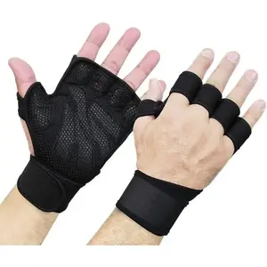 Unisex Half-Finger Gym Workout Gloves with Wrist Support, Breathable Anti-Slip Durable Weightlifting Gloves for Men Women, Fitness Training Gloves for Weight Lifting, Cycling, Crossfit, Bodybuilding, Pull Ups, Hanging & All Indoor Outdoor Sports