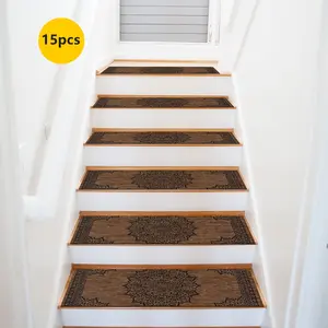 Non-Slip Stair Carpet, Step Protection Carpet, Decorative Bordered Stair Mat for Home Decoration & Bedroom Accessories - Suitable for Indoor, Outdoor Stairs & Multiple Scenarios