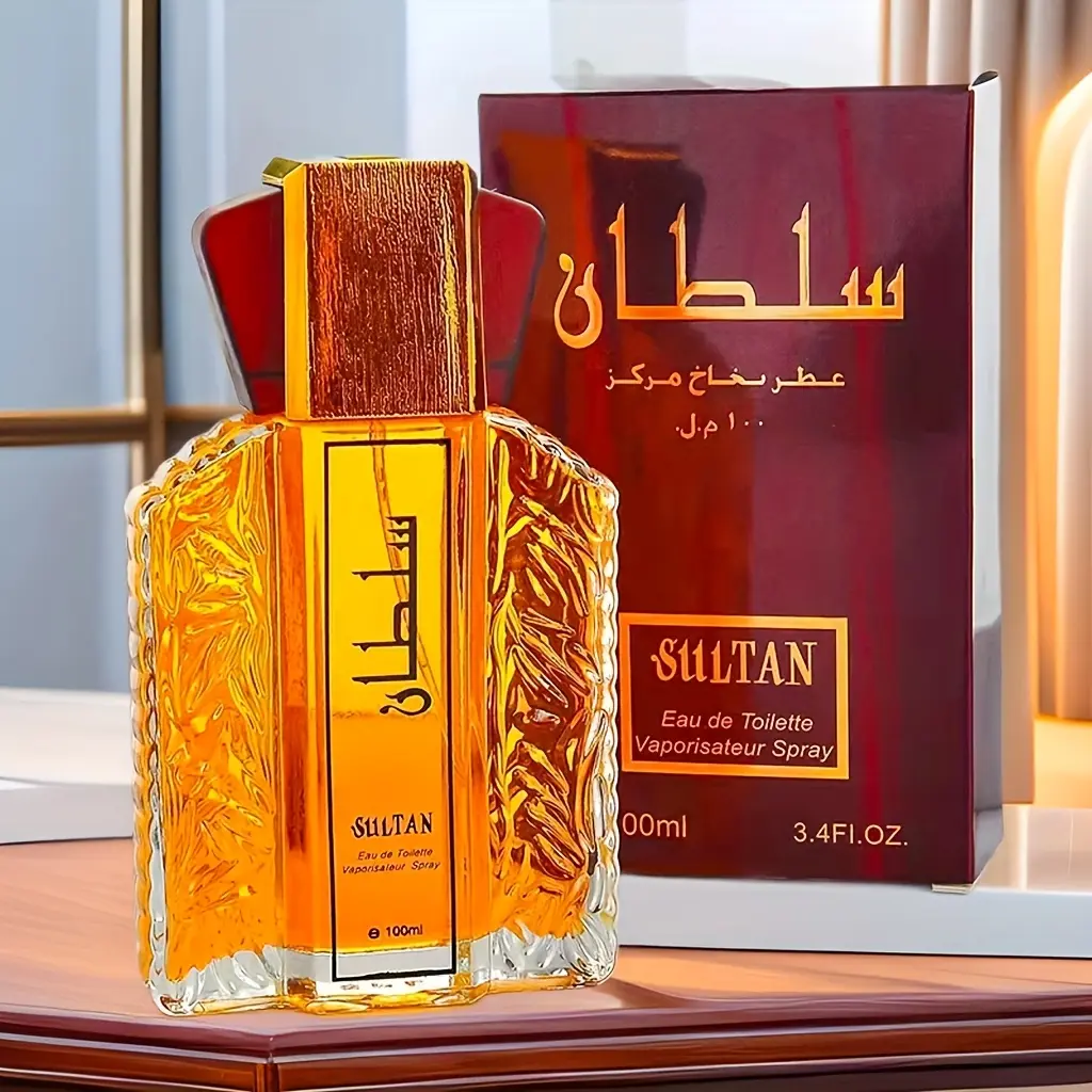 Men's Arabian Eau de Toilette, Long Lasting Cologne with Oudh & Jasmine, Masculine Oriental Perfume Spray, 3.4 fl oz