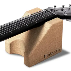 Flatsons-FA-19 Guitar Neck Rest, Two Heights Support Guitar Neck Cradle, Stable Trapezoid Design, Premium Cork Guitar Rest, Guitar Accessories for Guitar Workstation Ukulele Violin Banjo Mandolin