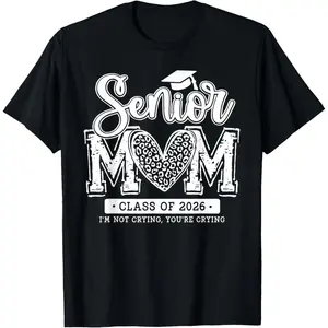 Senior Mom Class Of 2026 Senior Mama 2026 Graduation Leopard T-Shirt