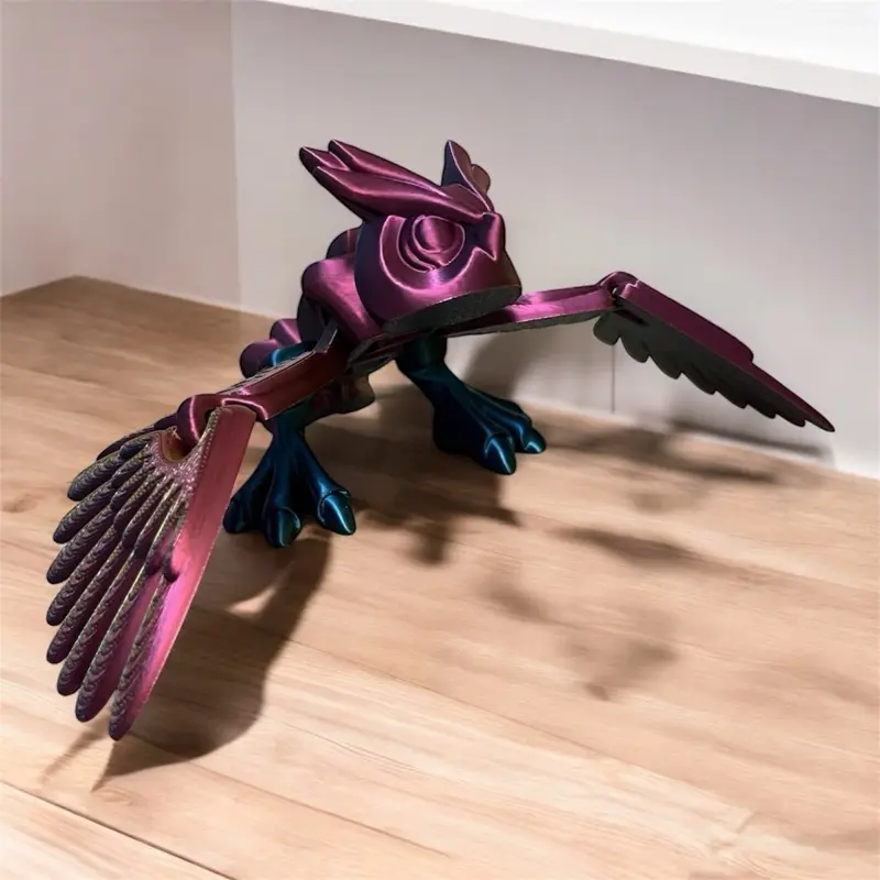 3D Printed Flying Owl Multicolor Fully Operational Articulated Design Unique Artistic Figure for Animation Fans and Bird Enthusiasts Decor Plastic Ornaments Decoration Wall Room Photo