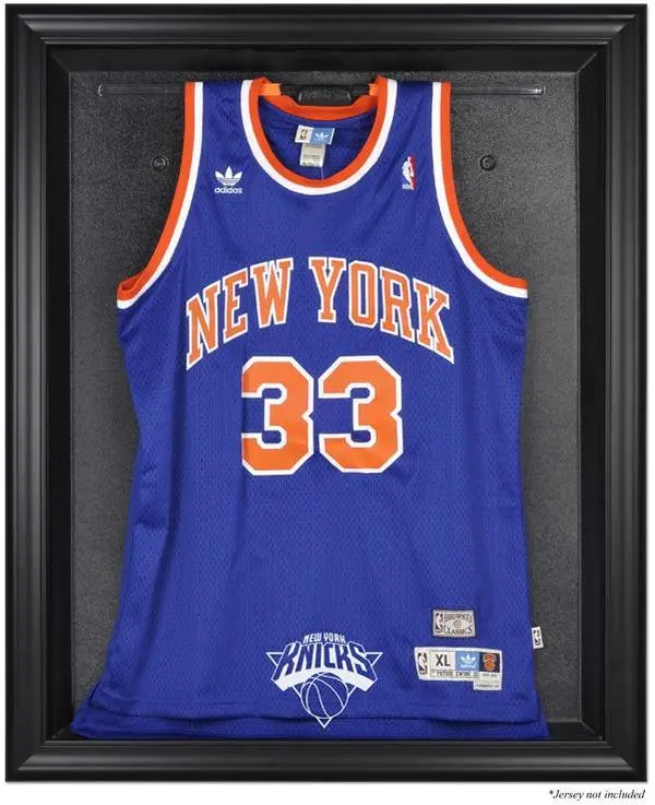 New York Knicks Black Framed Team Logo Jersey Display Case - NBA Memorabilia