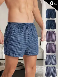Mens Boxer Shorts Funny Boxers Sleep Short Plaid Cotton Loose Woven Boxers for Men Comfortable & Stylish Everyday Wear - Menswear
