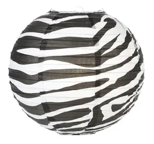 14" Zebra Print Paper Lantern