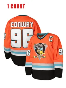 Ice Hockey Duck Jersey Number 96 Conway, Christmas Gift Movie Ice Hockey Jersey with Embroidered Letters and Numbers Athletic Sports Clothing