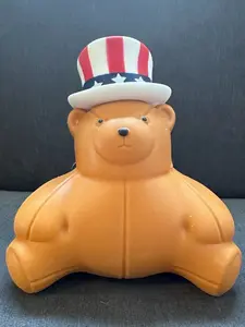 Patriotic Squishy Stuffed Bear Toy - Collectible Plush Doll for Kids, Themed Gifting Item