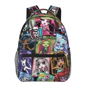 Large capacity Monster high backpack Monster high doll Laptop Backpack Monster high dolls Full Print School Bookbag Shoulder Bag  Multipurpose Travel Daypack perfect for Back to School, party and holiday gifts