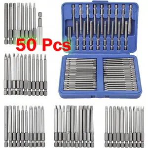 Screwdriver Bit Set, Security Bit Set Extra Long Magnetic Driver Kit, Drill Screwdriver Bit Set, Screw Driver Bits With Case, Hex, Star Bits, Square, Spanner Bits - 50Pcs1 BY