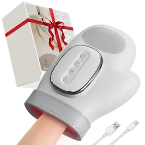 Heated Hand Massager with Pressure, USB Rechargeable Electric Hand Massager, 3 Massage Modes, 5 Pressure Levels, Portable Wireless Design