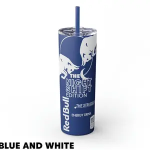 Redbull Energy Drink Tumbler, Nightshift Worker Edition Energy Drink Tumbler 20oz, Wraparound 20oz Stainless Steel Tumbler Drinkware Flasks