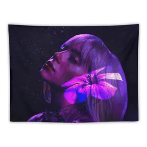 Music Album Poster Tapestry Flag For Living Room Bedroom Wall Hanging For Friends Pink GiftGT-Billie 40In*60In Decor Curtain