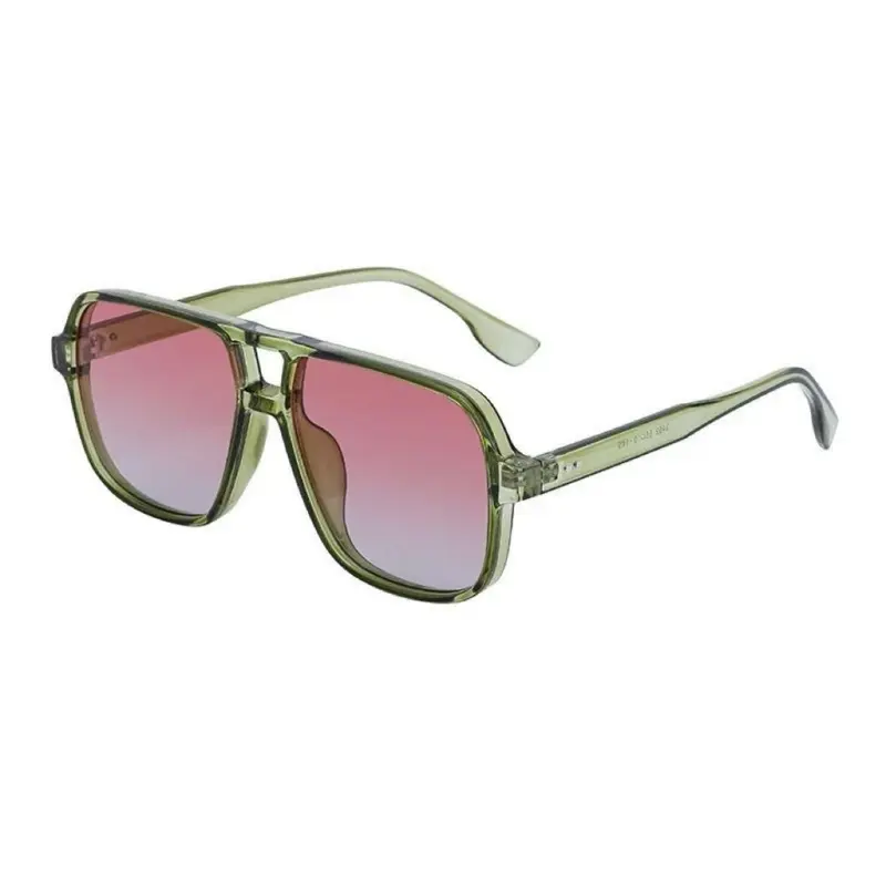 JOSCHOO Women's Vintage Square Sunglasses - Retro Oversized Colorblock Angular Frames, UV400 Protection, Chunky Glasses, Bright Colored Casual Outdoor Sunglasses, Beach Travel Essential Item, Stylish Accessory