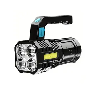 4 In 1 Portable Strong Torch With Handle, 1 Count LED Flashlight Super Bright Torch Rechargeable Lamp Portable Torch for Outdoor Camping Emergency Lantern