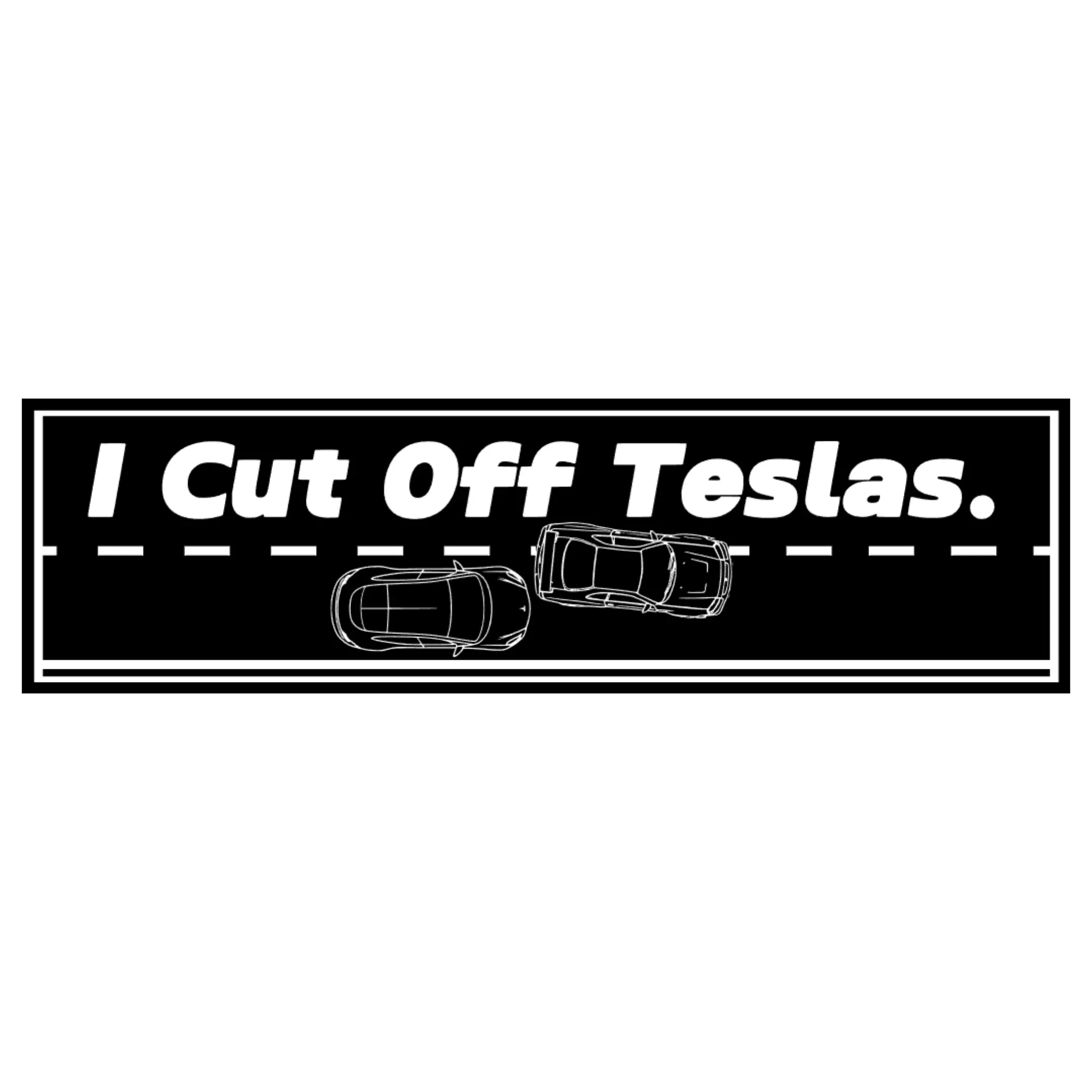 I CUT OFF TESLAS Sticker