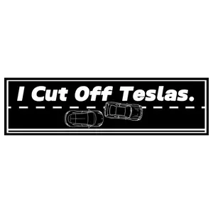 I CUT OFF TESLAS Sticker