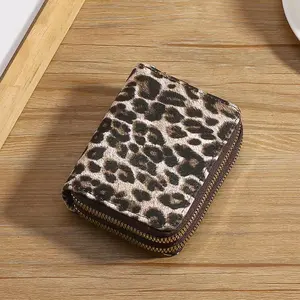 Stylish Leopard Print Wallet for Women Men, Compact Small Crossbody Bag with Easy Clean Polyester Lining, Cute Everyday Use Shoulder Bag