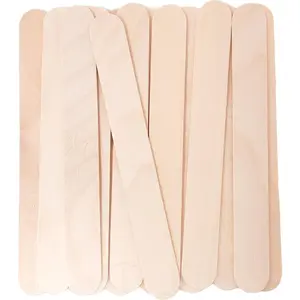 6 In Jumbo Wooden Multi-Purpose Wax Sticks, 100 Pack. Large Popsicle Sticks, Applicator, Spatulas For Waxing, Ideal For Body, Hair Removal, Craft, Ice Cream Sticks
