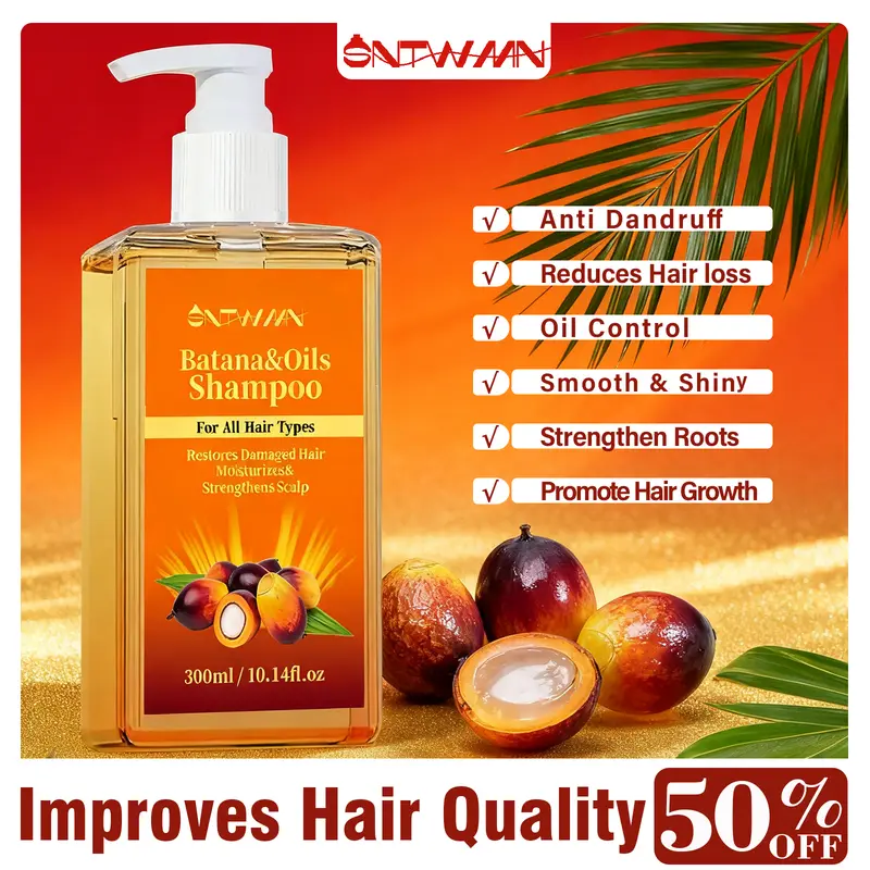 SNTWMN Batana Oil Shampoo for hair growth, Rosemary Shampoo - Moisturizing Hair Shampoo for Women and Men to Gently Cleanse, Repair & Protect Strands (10.14 oz)