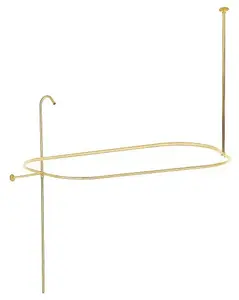 Kingston Brass ABT1040-2 Oval-Shape Shower Riser With Enclosure - Polished Brass